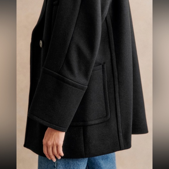 Sezane Sacha Coat in black Size 4 BRAND NEW NEVER WORN - Picture 3 of 3